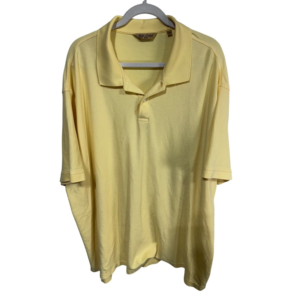 Roundtree & Yorke Men's 3XB Yellow Polo‎ Shirt Short Sleeve Gold Label Casual